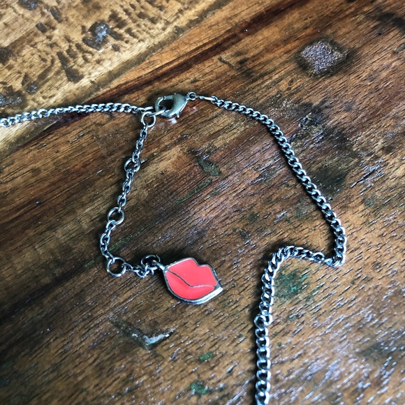 Long Gunmetal and Iridescent Blue Necklace - Picture 2 of 5